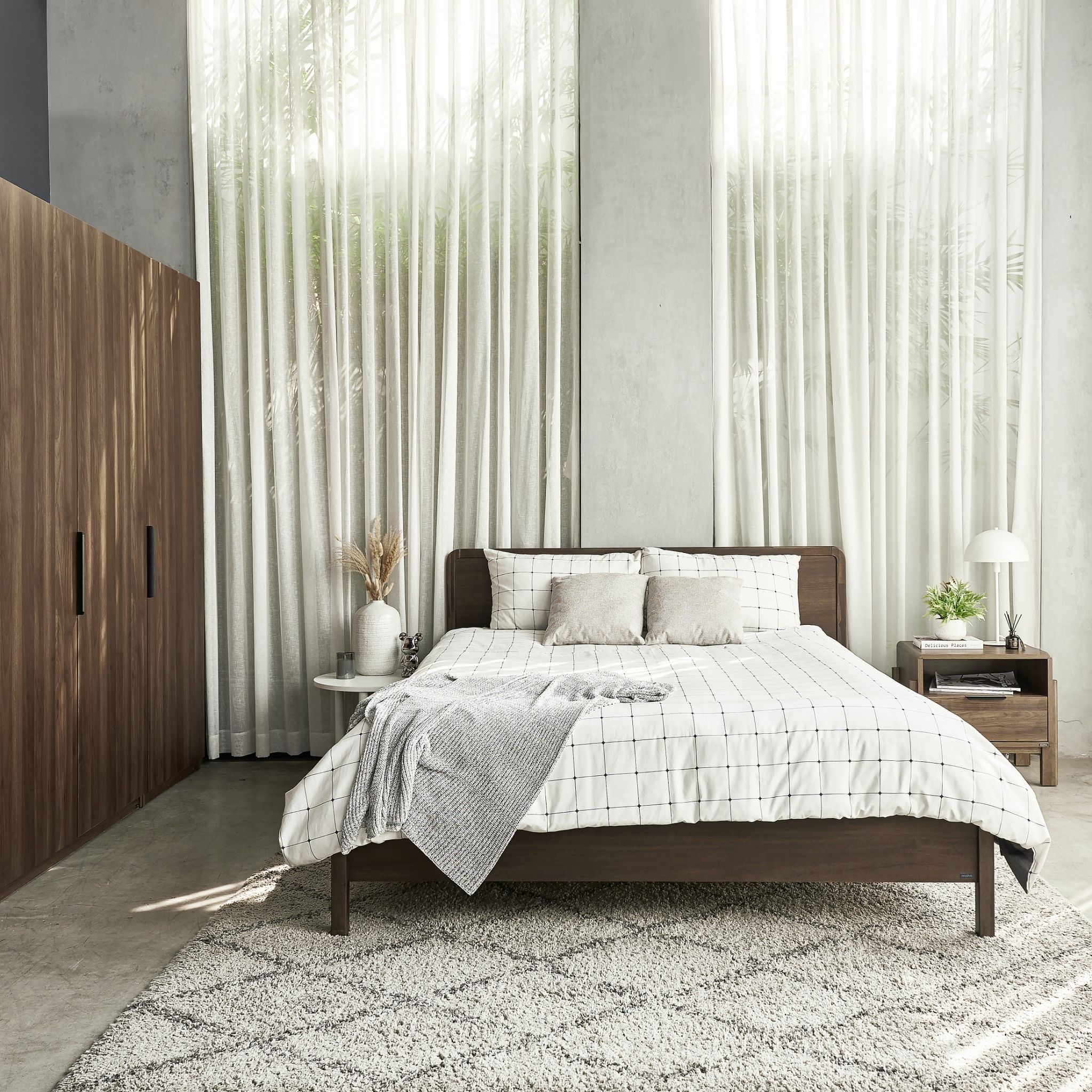 Giường Ngủ Gỗ Tràm MOHO DALUMD 301 Ver 2 Màu Nâu Hạnh Nhân - Ảnh 3